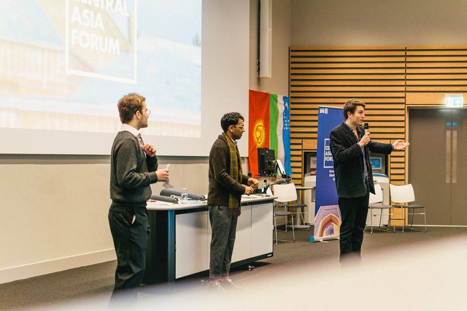 The founders of the Central Asia Forum 2018, from left to right: Benedict Etz, Will Spurr and Ramraj Puvinathan